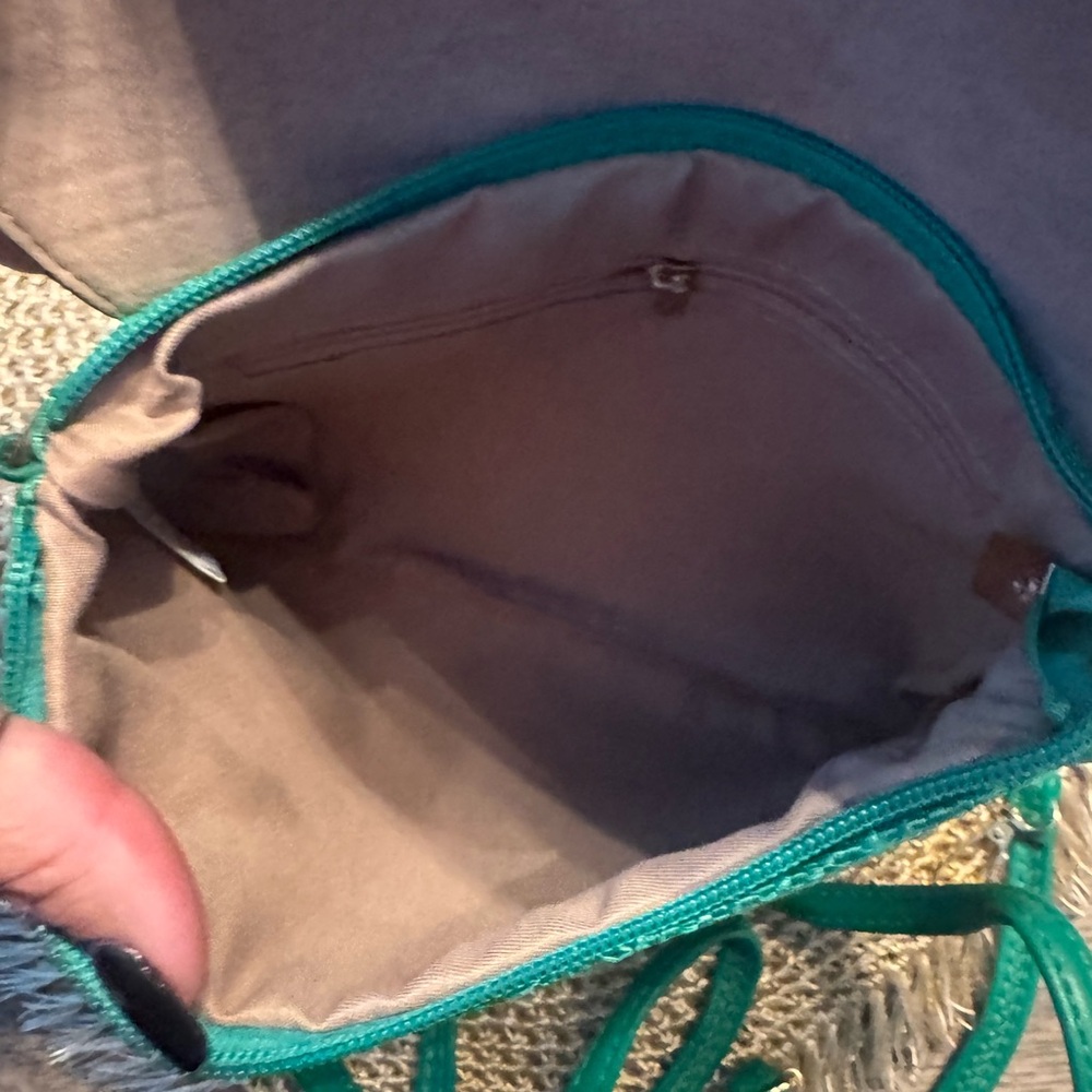 NWOT Vibrant Green Leather Clutch, Shoulder or Crossbody Bag - Picture 4 of 5